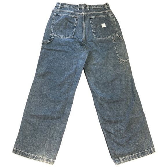 G.H. Bass Carpenter Jeans Reinforced Knee Hammer Loop Dark Wash Mens 34x32 - Picture 2 of 16